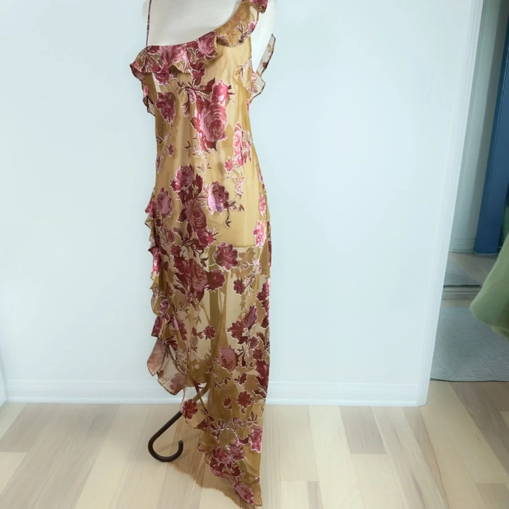 NWT Free People Bed of Roses Slip Gold Wood Combo size Medium